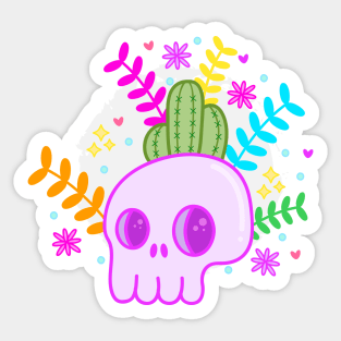 Kawaii Skull Sticker